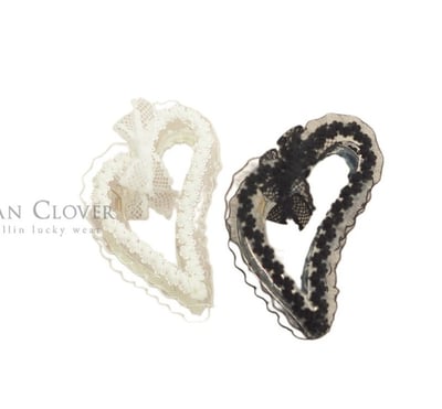 032537花邊愛心髮夾(兩色)1