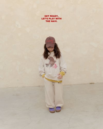 30011手繪小鳥束口褲(兩色)2