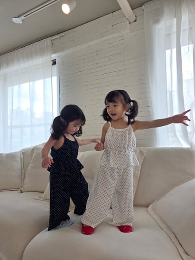 032607點點細肩套裝(兩色)3