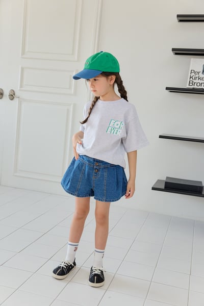 041038深藍排釦牛仔短褲4