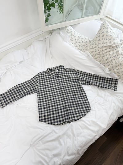 032430翻領格子外套B2