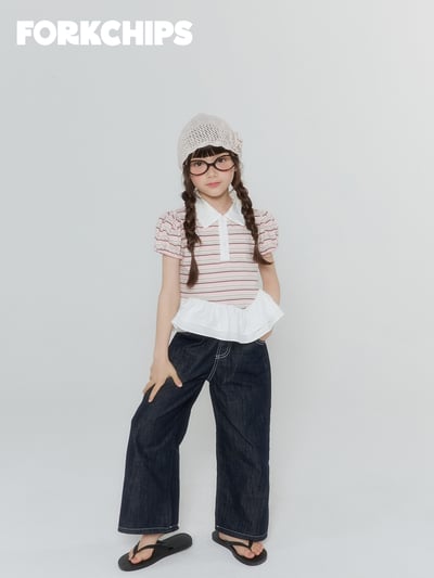 042015翻領條紋造型上衣(兩色)13