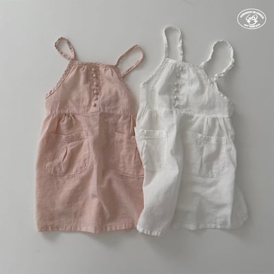 041639細肩口袋連身裙(兩色)1