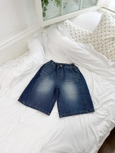 032433深藍刷色牛仔短褲2