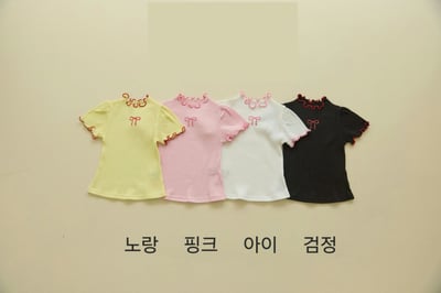 042311捲邊蝴蝶結上衣(四色)1