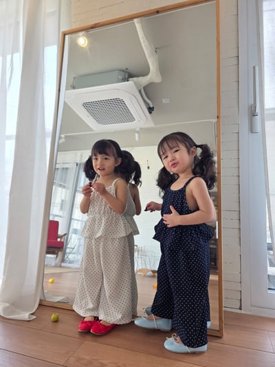 032607點點細肩套裝(兩色)2