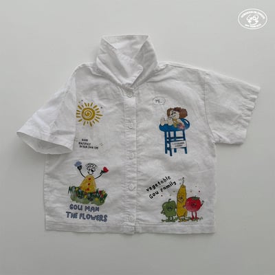 041651翻領塗鴉上衣1