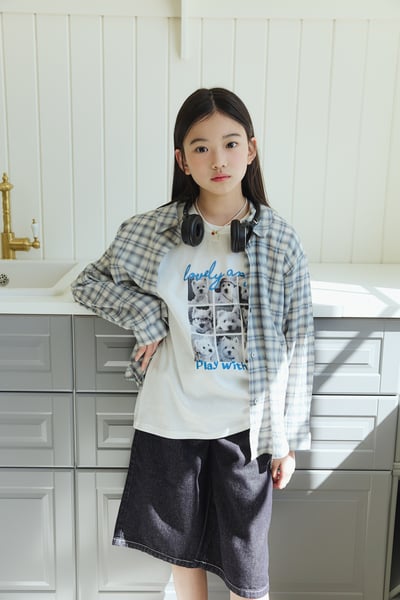 032429翻領格子外套A6