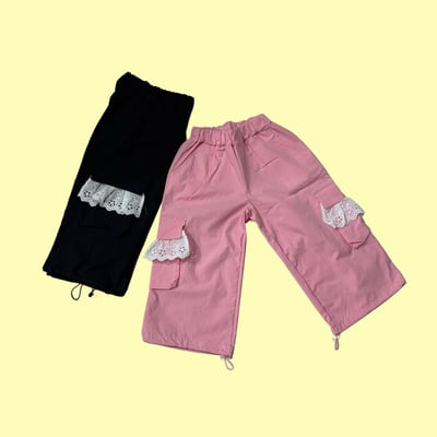 53014花邊口袋褲(兩色)1