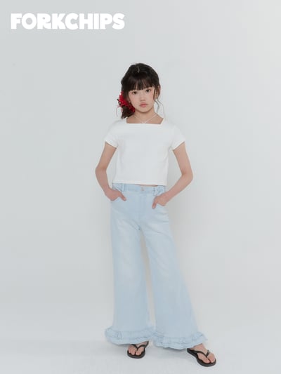 042053淺藍花邊牛仔褲6