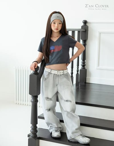 032515淺灰破破牛仔褲9