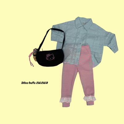 53015條紋花邊褲(兩色)4