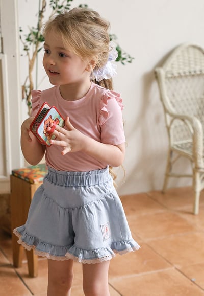 032321玫瑰花貼布牛仔短褲(兩色)9