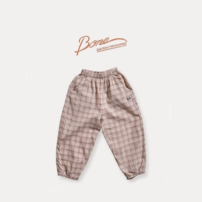 041748格子束口褲(兩色)2