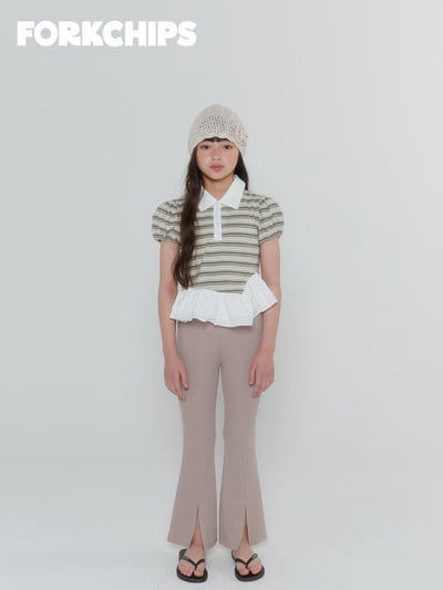 042015翻領條紋造型上衣(兩色)10