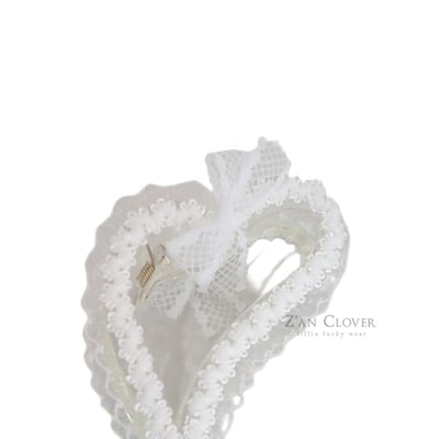 032537花邊愛心髮夾(兩色)5