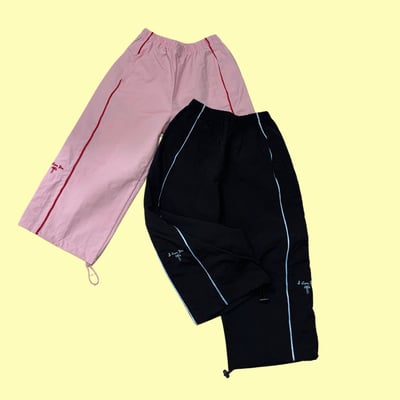 53021親子線條抽繩褲(兩色)1