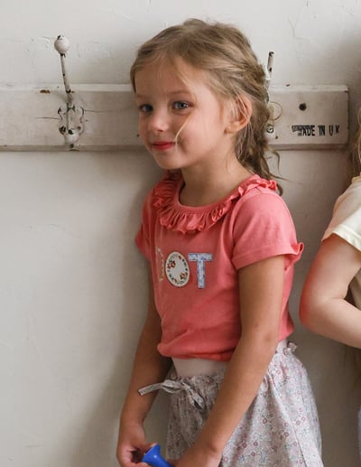 032335荷葉領圖樣上衣(四色)15