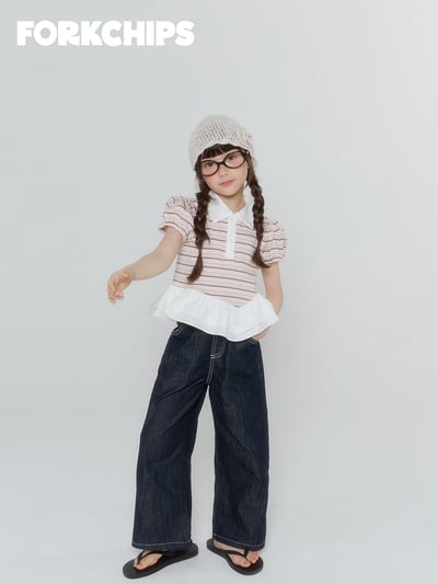 042015翻領條紋造型上衣(兩色)15