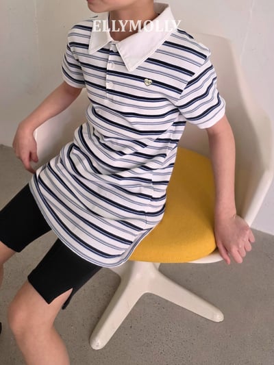 040778翻領條紋連身裙(兩色)16