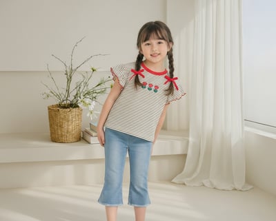 042309小花條紋上衣(兩色)5