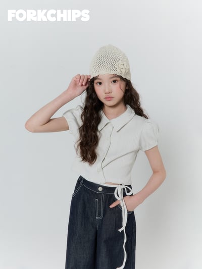 042011翻領綁帶上衣(兩色)1