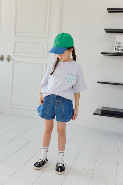 041038深藍排釦牛仔短褲3