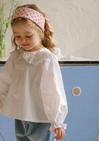 15508翻領花邊領上衣(兩色)10