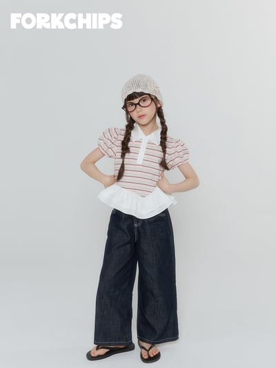 042015翻領條紋造型上衣(兩色)16