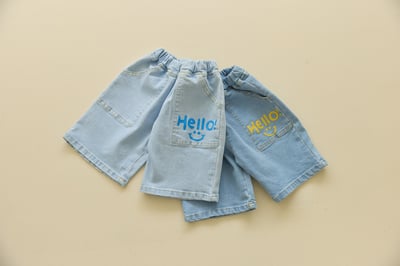 042342哈囉英文牛仔短褲(兩色)2