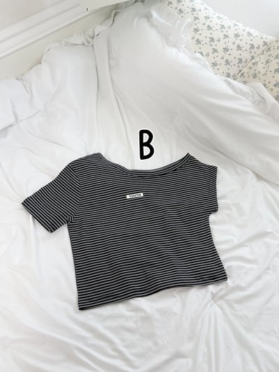 032407英文條紋上衣(兩色)3