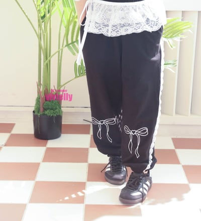 051112蝴蝶結束口褲(兩色)1