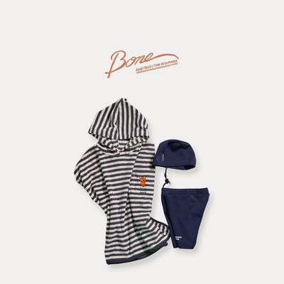 041758狐狸連帽條紋浴袍(兩色)5