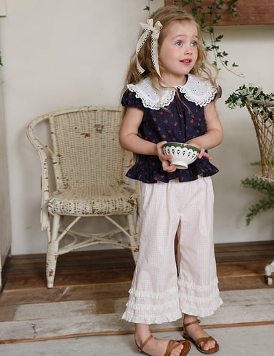 032339格子花邊褲(兩色)10