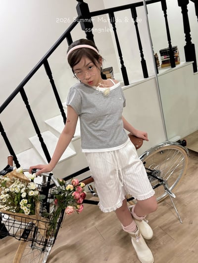 042882白色花邊短褲5