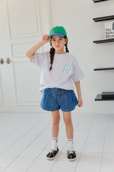 041038深藍排釦牛仔短褲5