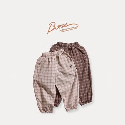 041748格子束口褲(兩色)1