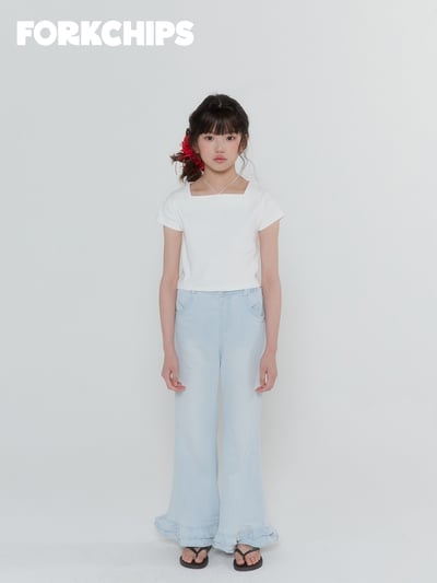 042053淺藍花邊牛仔褲7