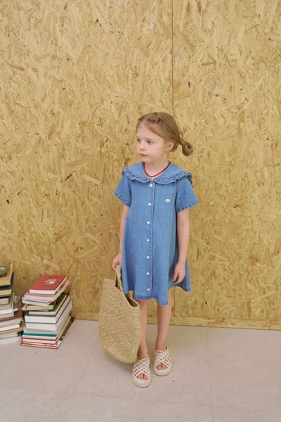 042248花邊翻領牛仔連身裙7