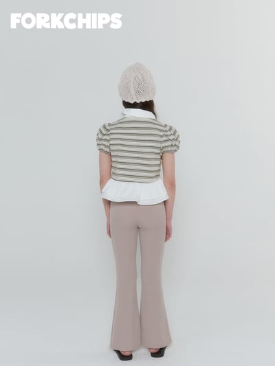 042015翻領條紋造型上衣(兩色)8