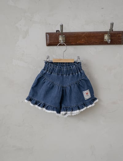 032321玫瑰花貼布牛仔短褲(兩色)5