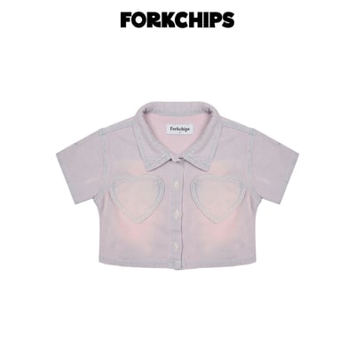 042034翻領愛心短上衣(兩色)2