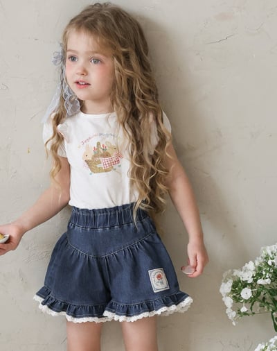 032321玫瑰花貼布牛仔短褲(兩色)8