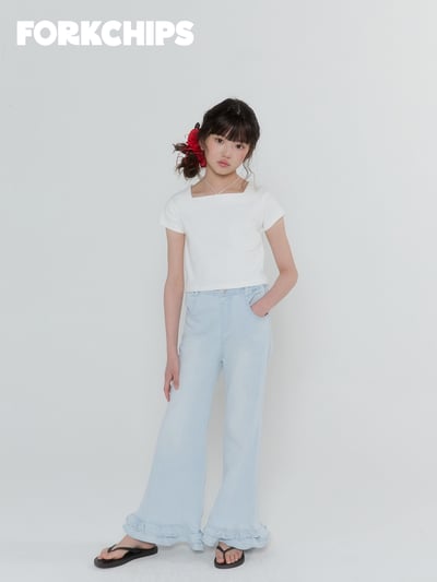 042053淺藍花邊牛仔褲10