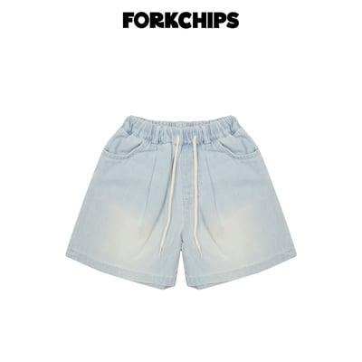 042009刷色綁帶牛仔短褲(兩色)1