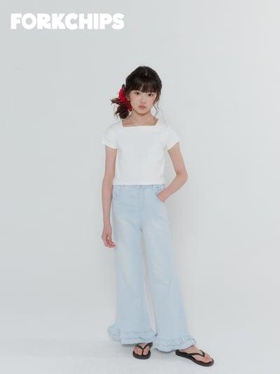 042053淺藍花邊牛仔褲9