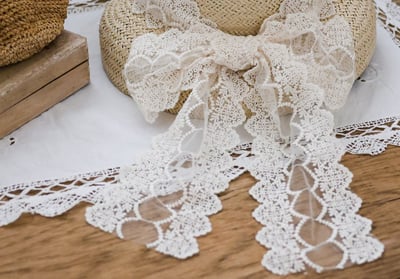 032344蕾絲綁帶帽5