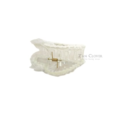 032537花邊愛心髮夾(兩色)4