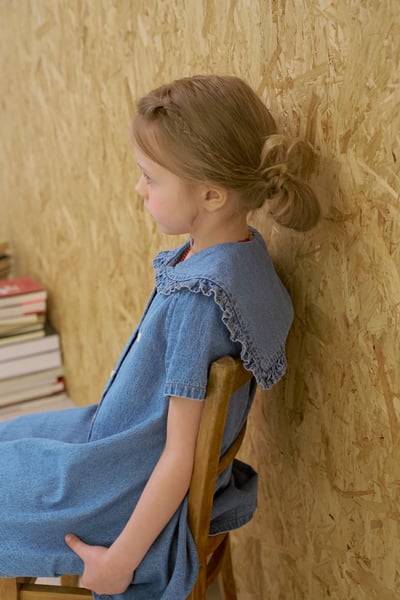 042248花邊翻領牛仔連身裙3