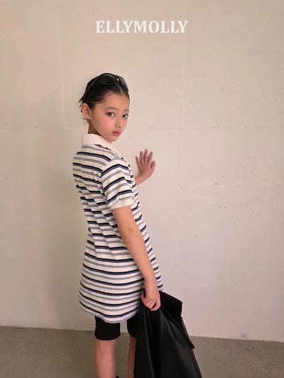 040778翻領條紋連身裙(兩色)15